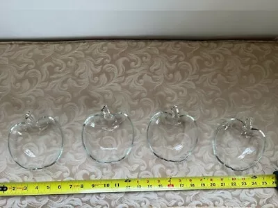 Set Of Clear Glass Apple-Shaped Dishes • $19.99