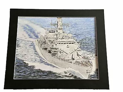 Mark Leary Military Art Coloured Pencil Drawing Hms Kent • £30