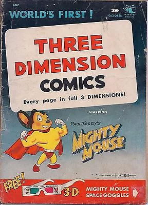  Three Dimension Comics Vol. 1 #1 No Glasses Paul Terry Mighty Mouse 1953 • $60