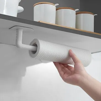 £3.79 • Buy ABS Self-adhesive Accessories Under Cabinet Paper Roll Rack Towel Holder Kitchen