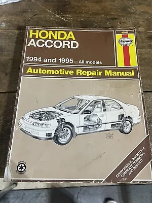 Honda Accord 1994 And 1995 All Models Automotive Repair Manual 42013 Haynes • $12.95