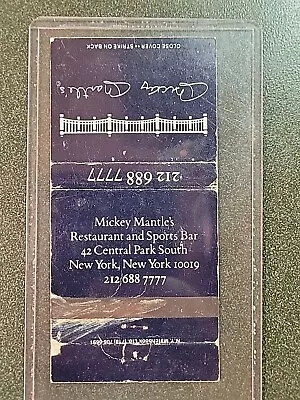 Mickey Mantle's Restaurant & Sports Bar Matchbook Cover New York Yankees  • $9.95