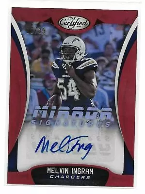 2018 Panini Certified Melvin Ingram Mirror Signatures Red Autographed Card 10/35 • $8.98