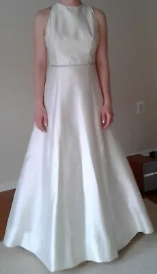 J.Crew Estella Silk Cotton Wedding Dress Gown 8 Simple Long Bride • $100