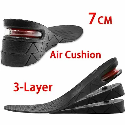 $7.59 • Buy 3 Layer Unisex Invisible Height Increase Insoles Heel Lift Taller Shoe Inserts