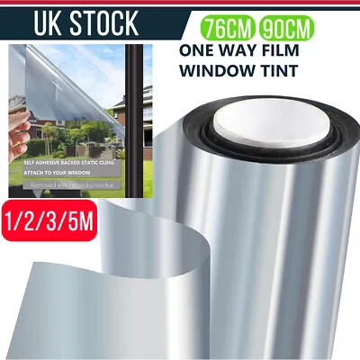 House Window Film One Way Privacy Mirror Tint Solar Control UV Reject Anti-Glare • £9