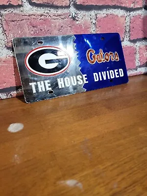 Georgia /Gators THE HOUSE DIVIDED Acrylic Mirror License Plate NEW 🏈 • $23.92