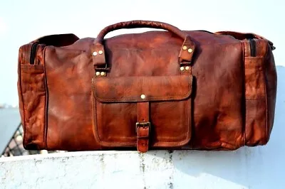New Men's Handmade Weekender 24'' Bag Leather Gym Travel Luggage Duffel • $64.60