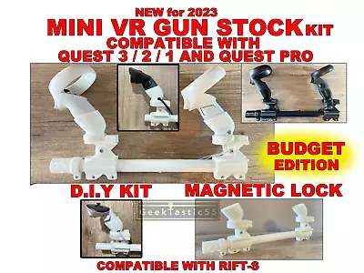 VR Gun Stock Mini Fits Oculus Quest 3 / 2 / 1/  PRO + Rift-S Touch Controllers. • £41.99