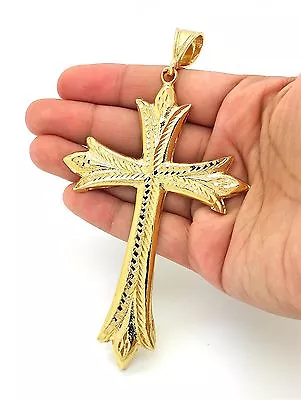 Mens 14k Yellow Gold Filled Large Jumbo Cross Pendant Only • $49.99