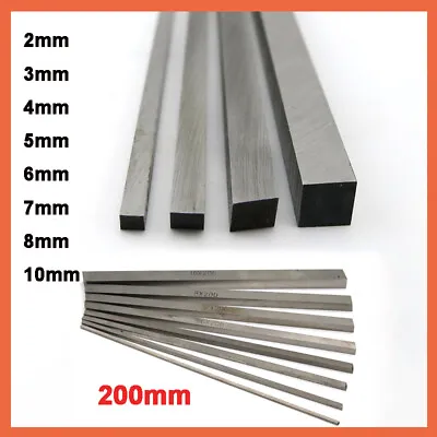 Steel Square Solid Bar Metal Rod 2mm 3mm 4mm 5mm 6mm 7mm 8mm 10mm & Length 200mm • $3.09