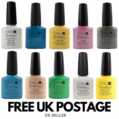 £9.95 • Buy CND Shellac UV/LED Gel Nail Polish 7.3ml - Various Colours . FREE P&P .