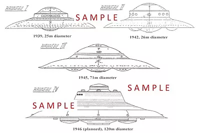 WW2 Picture Photo German UFO Haunebu Types And Dates 2856 • $5.95