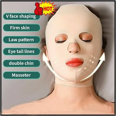 V-face Shaper Anti Wrinkle Face-lift Mask Sleep Bandage Full Face Sleeping Mask • £6.32