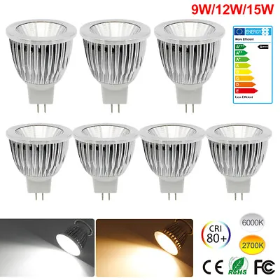 MR16 LED Bulbs 9W 12W 15W COB Downlight DC 12V Spotlight Energy Saving Light UK • £32.15
