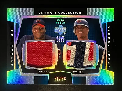 2003 Ultimate Collection Dual Patch #HJ Torii Hunter/Jacque Jones #'d 31/83 • $85