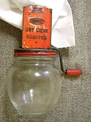 Vintage Androck Nut Meat Chopper With Hazel Atlas Glass Jar (#5935 13F) • $8.99