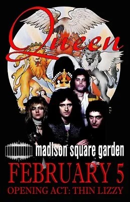 Queen 1975 MSG NYC Concert Poster 11 X 17 Framed • $21.99