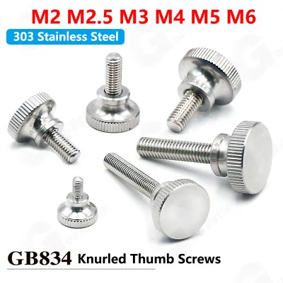 M2-M6 Knurled Thumb Screws Stainless Steel Hand Grip Knob Bolts High Type GB834 • $2.08
