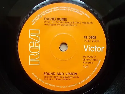  David Bowie: Sound And Vision. / A New Career In A New Town. RCA PB 0905. 1977. • £2.95