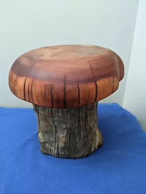 Vintage Spancraft Wooden Mushroom Sculpture W/ Removeable Top • $69