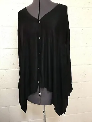 Black Cardigan Sweater Button Up Womens SIZE S Small Super Soft Modal  • $13.99