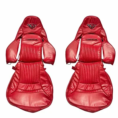 Corvette C5 Sports 1997-2004 In Shiny Red  Fuax Leather Car Seat Covers • $270