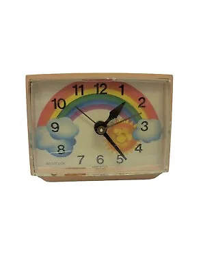 Vintage WESTCLOX Rainbow Sun Pink Alarm Clock Kids Made In USA • $22.08