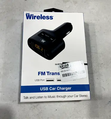 Just Wireless FM Transmitter (3.5mm) With 2.4A/12W 2-Port USB Car Charger- Black • $9.99