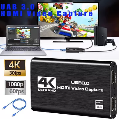 Video Capture Card HD 1080P HDMI USB 3.0 Video Capture Device For Game Recording • $22.98