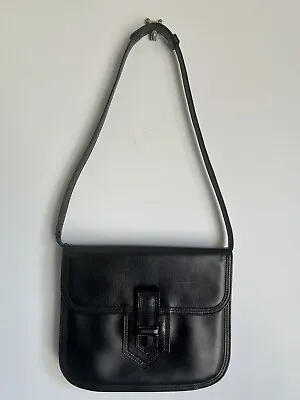 YSL Yves Saint Laurent Genuine Vintage Leather Black Shoulder Top Handle Bag • $420