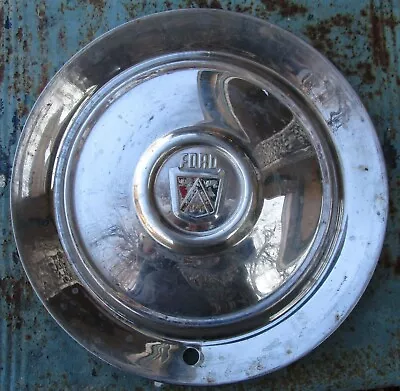 Ford Hubcap 15  Vintage 1950's Lion Emblem OEM Chrome Man Cave Decoration • $24.50