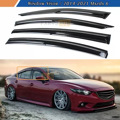 For 2014-2021 Mazda 6 JDM Wavy Mugen Style Window Visors Rain Guards Deflectors • $29.95