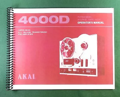 Akai 4000D Instruction Manual: 27 Pages & Protective Covers! • $31.85