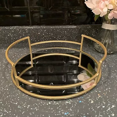 £14.99 • Buy 25cm Round Gold Mirror Tray Candle Plate Wedding Table  Perfume Mirror Tray