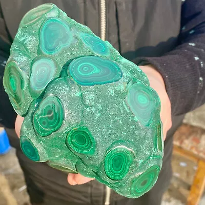 3.14LB Large Natural Glossy Malachite Transparent Cluster Rough Mineral Sample. • $36.50