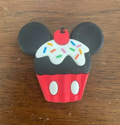 Disney Mickey Mouse Rainbow Sprinkles W/ Cherry Cupcake Magnet 2.75  W X 2.75  H • $18.99