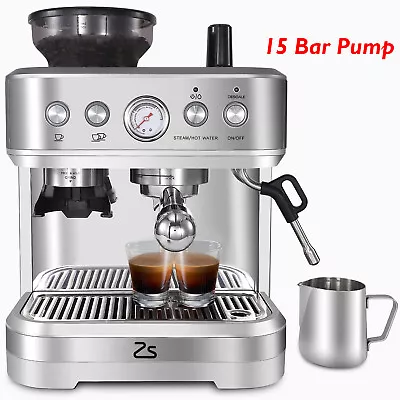 2.5L 15 Bar Espresso Machine Grinder Latte Cappuccino Coffee Maker Milk Frother • $298.99