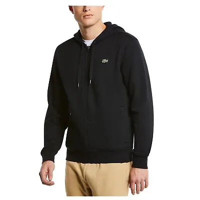 Lacoste Black/Black Sport Lightweight Bi-Material Hoodie • $69.95