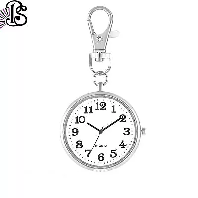 Ultra Thin Open Face Quartz Pocket Watch With Key Buckle Unisex Portable Watch • $11.99