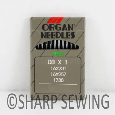 10 Ea. ORGAN DBX1 JUKI DDL-5550 8500 8700 Sewing Machine Needles 16X231 16X257 • $6.80