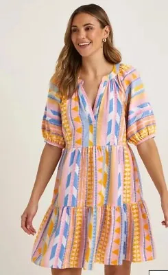 Matalan Papaya Woman's Pretty Beach Sun Holiday Dress Size 18 Brand NEW With Tag • £16.99