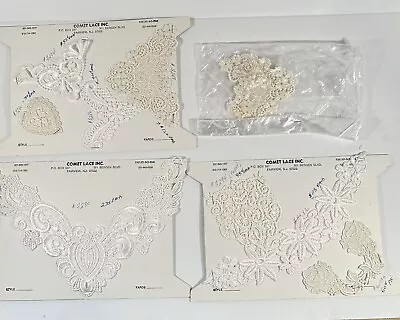 Vtg Sew On Appliqués Venise Lace Lot Florals Lace Embroidered Wedding White Ecru • $17.97