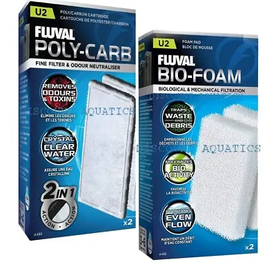 £12.75 • Buy Fluval U2 Internal Filter Media Replacement Foam Pads Poly Carbon  Fish Tank