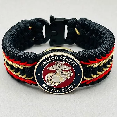 USMC Bracelet; Red & Gold Stitched Black Trilobite • $48