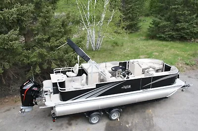 $69999 • Buy New 23 Rear Fish  Triple  Tube Pontoon Boat With A New 225 Hp And Trailer