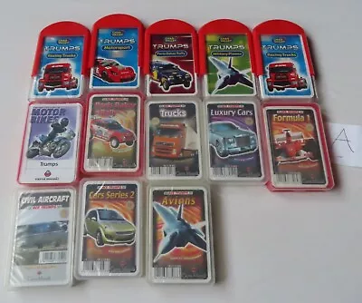 Trumps Cards & Ace Trumps 13 X Packets Of Vehicles ( Cars - Lorry's - Planes ) A • £28.99