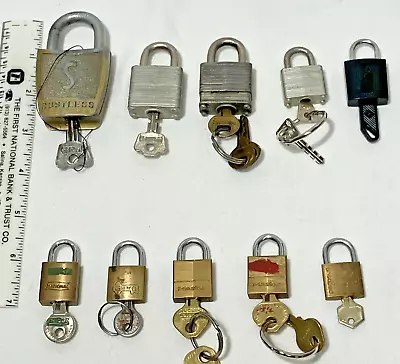 Lot Of 10 Vintage Padlocks W/keys 5 Master Lock Slaymaker National & Others • $19.50