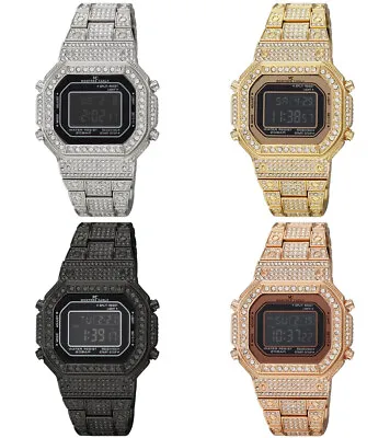 45mm Montres Carlo Men's Hip Hop Luxury Stones Clubbing Wrist Digital Watch • $25.20