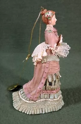 2001 LOUIS NICOLE Ornate Christmas Ornament Pink VICTORIAN LADY WITH BUSTLE Box • $18